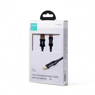 Joyroom USB cable - Lightning for charging / data transmission 2,4A 20W 2m black (S-UL012A20)