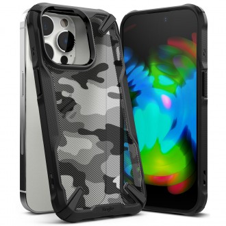 Ringke Fusion X Design Case Armor Cover with Frame for iPhone 14 Pro Max Black Camo Black (FX647E73)