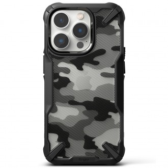 Ringke Fusion X Design case armored cover with frame for iPhone 14 Pro Black Camo Black (FX643E73)