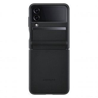 Samsung Flap Leather Cover Leather Case for Samsung Galaxy Z Flip4 Folding Leather Case Black (EF-VF721LBEGWW)