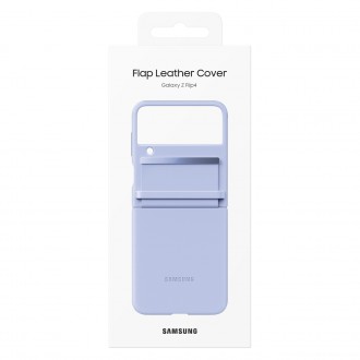 Samsung Flap Leather Cover Leather Case for Samsung Galaxy Z Flip4 Folding Leather Case Purple (EF-VF721LLEGWW)