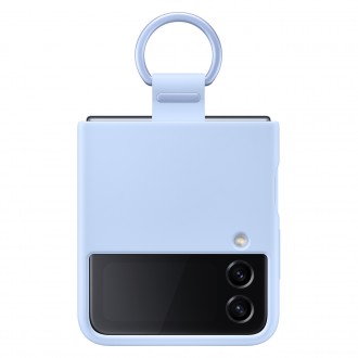 Samsung Ring Silicone Cover Case Cover for Samsung Galaxy Z Flip4 Hanger Case Blue (EF-PF721TLEGWW)