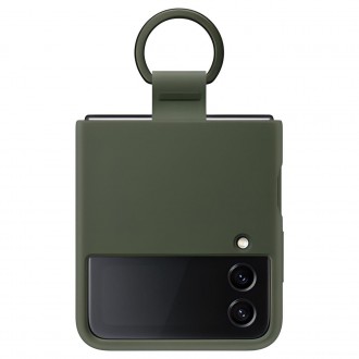 Samsung Ring Silicone Cover Case Cover for Samsung Galaxy Z Flip4 Hang Tag Case khaki (EF-PF721TGEGWW)