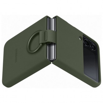 Samsung Ring Silicone Cover Case Cover for Samsung Galaxy Z Flip4 Hang Tag Case khaki (EF-PF721TGEGWW)
