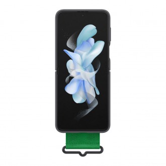 Samsung Strap Silicone Cover Case Cover for Samsung Galaxy Z Flip4 Hanger Case Black (EF-GF721TBEGWW)