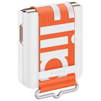 Samsung Strap Silicone Cover Case Cover for Samsung Galaxy Z Flip4 Hanger Case White (EF-GF721TWEGWW)