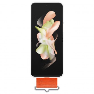 Samsung Strap Silicone Cover Case Cover for Samsung Galaxy Z Flip4 Hanger Case White (EF-GF721TWEGWW)