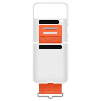 Samsung Strap Silicone Cover Case Cover for Samsung Galaxy Z Flip4 Hanger Case White (EF-GF721TWEGWW)