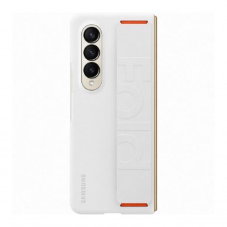 Samsung Silicone Grip Cover Case for Samsung Galaxy Z Fold4 Case with Wrist Strap White (EF-GF936TWEGWW)