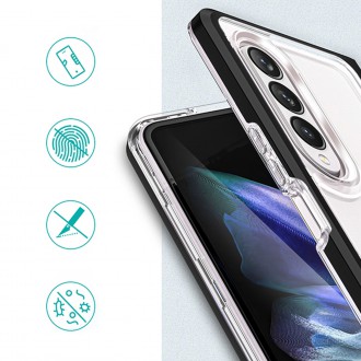 Čiré pouzdro 3v1 pro Samsung Galaxy Z Fold 4 silikonový kryt s rámečkem černý