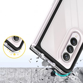 Čiré pouzdro 3v1 pro Samsung Galaxy Z Fold 4 silikonový kryt s rámečkem modrý