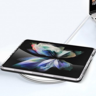 Čiré pouzdro 3v1 pro Samsung Galaxy Z Fold 4 silikonový kryt s rámečkem modrý