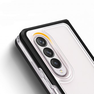 Čiré pouzdro 3v1 pro Samsung Galaxy Z Fold 4 silikonový kryt s rámečkem červený