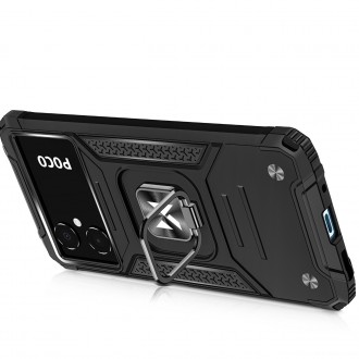 Pouzdro Wozinsky Ring Armor pro Samsung Galaxy A03 pancéřový kryt magnetický držák kroužek černý