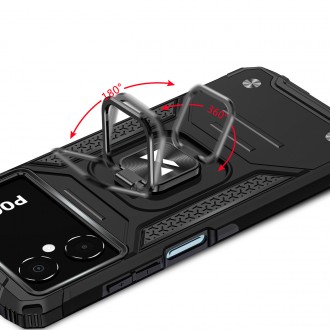 Pouzdro Wozinsky Ring Armor pro Samsung Galaxy A03 pancéřový kryt magnetický držák kroužek černý