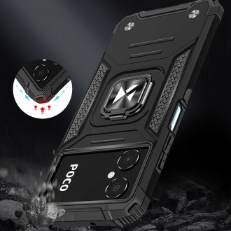 Pouzdro Wozinsky Ring Armor pro Samsung Galaxy A03 pancéřový kryt magnetický držák kroužek černý