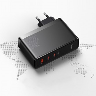 Baseus GaN5 Pro rychlá nabíječka 2xUSB-C+USB 140W EU bílá (CCGP100202)