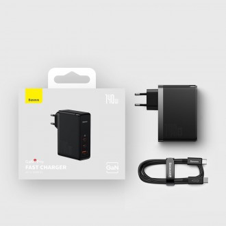 Baseus GaN5 Pro rychlá nabíječka 2xUSB-C+USB 140W EU bílá (CCGP100202)