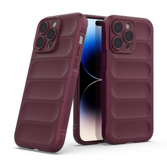 Magic Shield Case case for iPhone 14 Pro Max elastic armored case in burgundy
