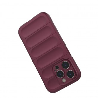 Magic Shield Case case for iPhone 14 Pro elastic armored cover in burgundy