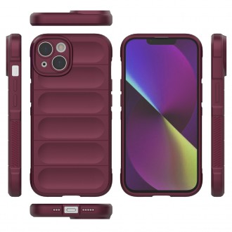 Magic Shield Case case for iPhone 14 elastic armored case burgundy