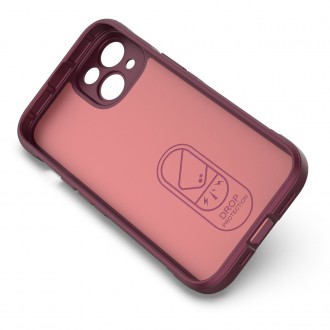 Magic Shield Case case for iPhone 14 elastic armored case burgundy