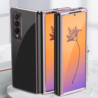 Plating Case pro kryt Samsung Galaxy Z Fold 4 s kovovým rámečkem růžové barvy