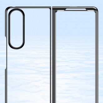 Plating Case pouzdro pro kryt Samsung Galaxy Z Fold 4 s kovovým rámečkem modré barvy