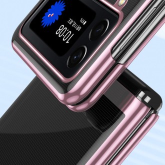 Plating Case pro kryt Samsung Galaxy Z Flip 4 s kovovým rámečkem růžové barvy