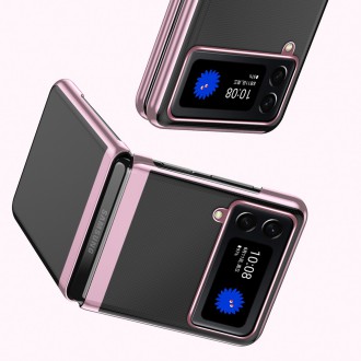 Plating Case pro kryt Samsung Galaxy Z Flip 4 s kovovým rámečkem růžové barvy