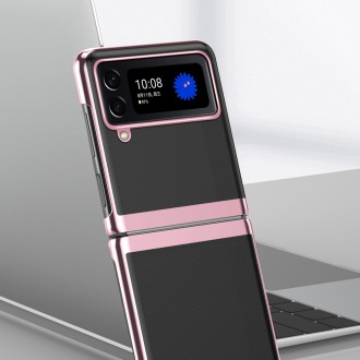 Plating Case pro kryt Samsung Galaxy Z Flip 4 s kovovým rámečkem růžové barvy