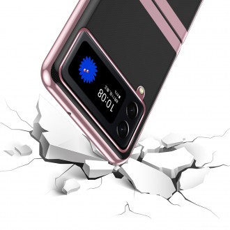 Plating Case pro Samsung Galaxy Z Flip 4 kryt s kovovým rámečkem modré barvy