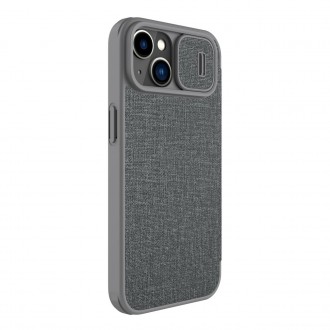 Nillkin Qin Cloth Pro Case Case For iPhone 14 Camera Protector Holster Cover Flip Case Gray