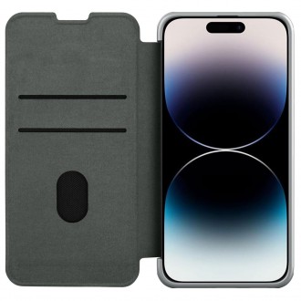Nillkin Qin Cloth Pro Case Case For iPhone 14 Pro Camera Protector Holster Cover Flip Case Gray