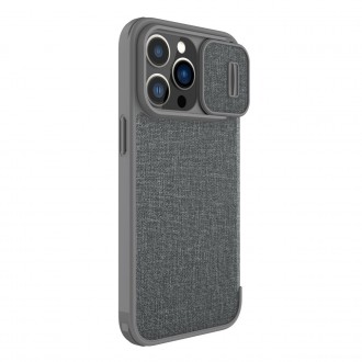 Nillkin Qin Cloth Pro Case Case For iPhone 14 Pro Camera Protector Holster Cover Flip Case Gray
