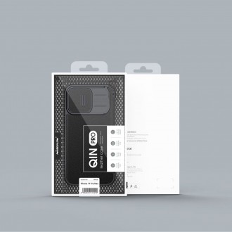 Nillkin Qin Cloth Pro Case Case For iPhone 14 Pro Max Camera Protector Holster Cover Flip Case Gray