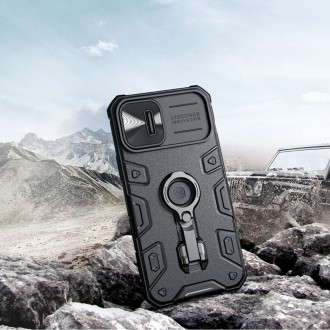 Nillkin CamShield Armor Pro Case pro iPhone 14 Pancéřový kroužek stojánku krytu černý