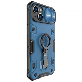 Nillkin CamShield Armor Pro Case iPhone 14 Armor Case s kroužkem krytu fotoaparátu a stojánkem modrý