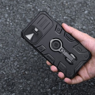 Nillkin CamShield Armor Pro Case iPhone 14 Armor Case s kroužkem krytu fotoaparátu a stojánkem modrý