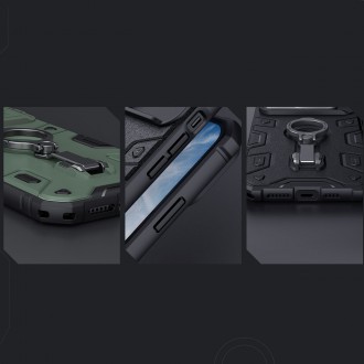 Nillkin CamShield Armor Pro Case iPhone 14 Armor Case s kroužkem krytu fotoaparátu a stojánkem modrý