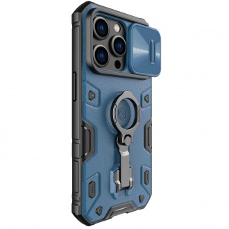 Nillkin CamShield Armor Pro Case Cover iPhone 14 Pro Armor Cover s kroužkem krytu fotoaparátu Stojan modrý