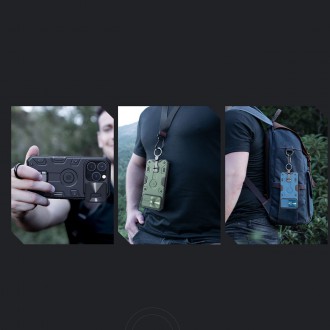 Nillkin CamShield Armor Pro Case Cover iPhone 14 Pro Armor Cover s kroužkem krytu fotoaparátu Stojan modrý
