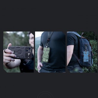 Nillkin CamShield Armor Pro Case Cover iPhone 14 Plus Armor Cover s krytem fotoaparátu Ring Stojan černý