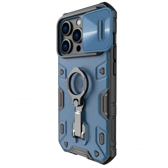 Magnetické pouzdro Nillkin CamShield Armor Pro pro iPhone 14 Pro Magnetický kryt MagSafe s krytem fotoaparátu modrý