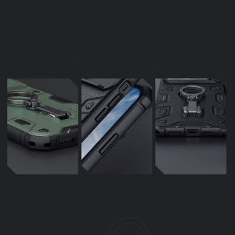 Magnetické pouzdro Nillkin CamShield Armor Pro pro iPhone 14 Pro Magnetický kryt MagSafe s krytem fotoaparátu modrý