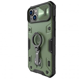 Magnetické pouzdro Nillkin CamShield Armor Pro iPhone 14 Plus Magnetický MagSafe kryt s krytem fotoaparátu tmavě zelený