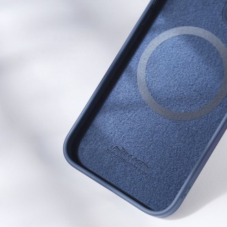 Magnetické silikonové pouzdro Nillkin CamShield pro iPhone 14 magnetický kryt MagSafe s krytem fotoaparátu modrý