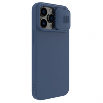 Magnetické silikonové pouzdro Nillkin CamShield pro iPhone 14 Pro magnetický kryt MagSafe s krytem fotoaparátu modrý