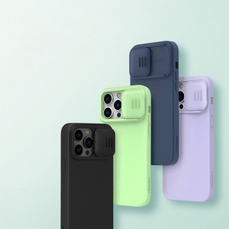 Magnetické silikonové pouzdro Nillkin CamShield iPhone 14 Pro magnetický kryt MagSafe s krytem fotoaparátu zelený