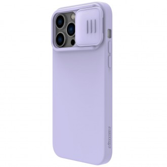 Magnetické silikonové pouzdro Nillkin CamShield iPhone 14 Pro magnetický kryt MagSafe s krytem fotoaparátu fialový
